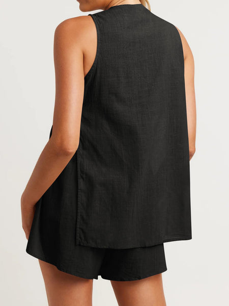 Button Up Top and Shorts Set