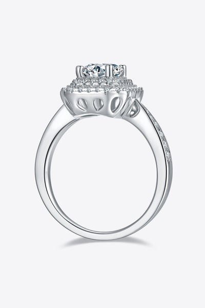 1 Carat Moissanite 925 Sterling Silver Side Stone Ring