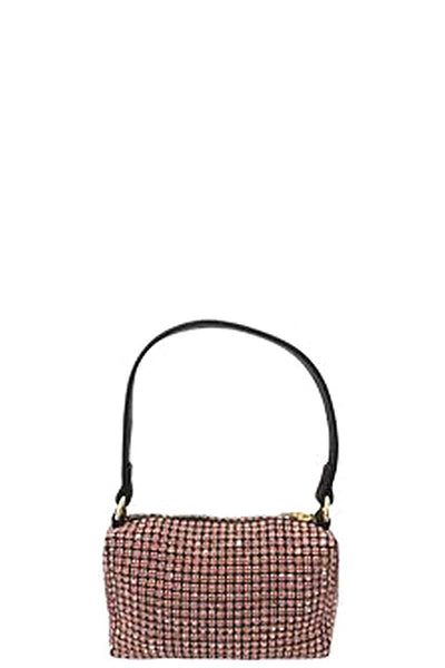 Pink Fashion Chic Rhinestone Handle Clutch Bag