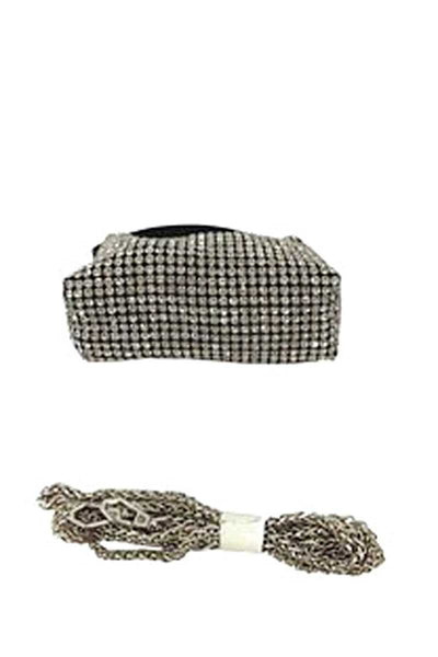 Fashion Chic Rhinestone Handle Clutch Bag with chain