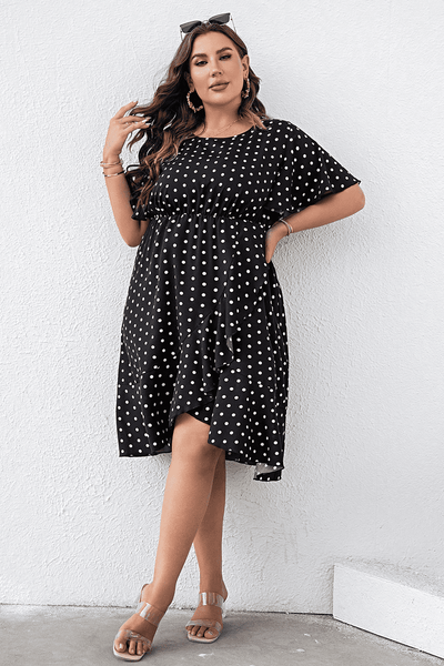 Polka Dot Flutter Sleeve Dress