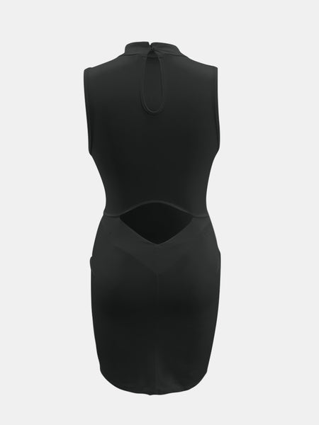 Cutout Mock Neck Sleeveless Dress