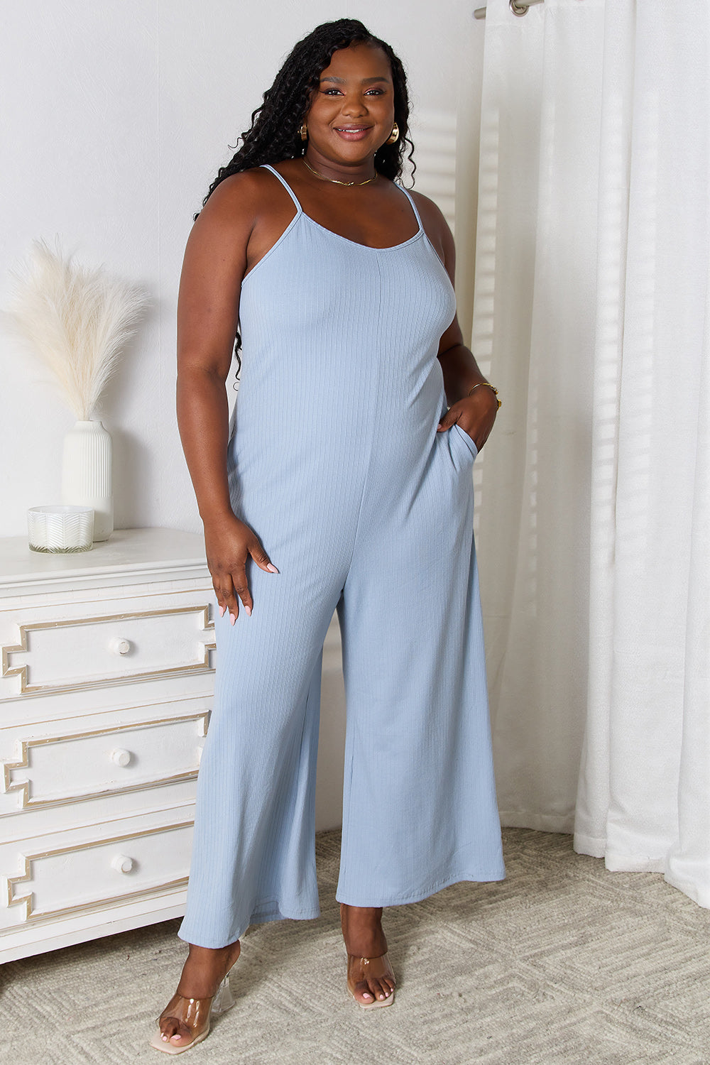 Spaghetti Strap V-Neck Jumpsuit