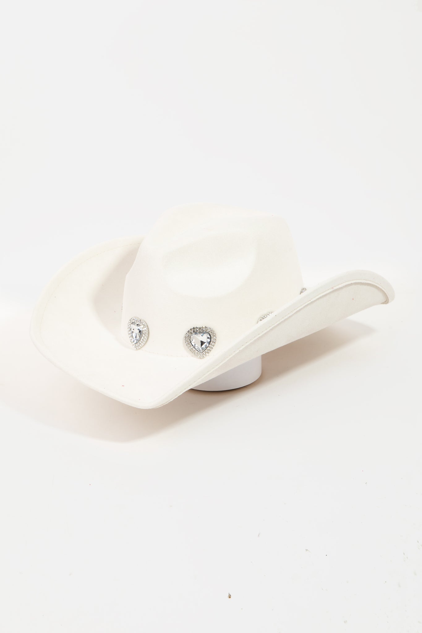 Rhinestone Pave Heart Cowboy Hat