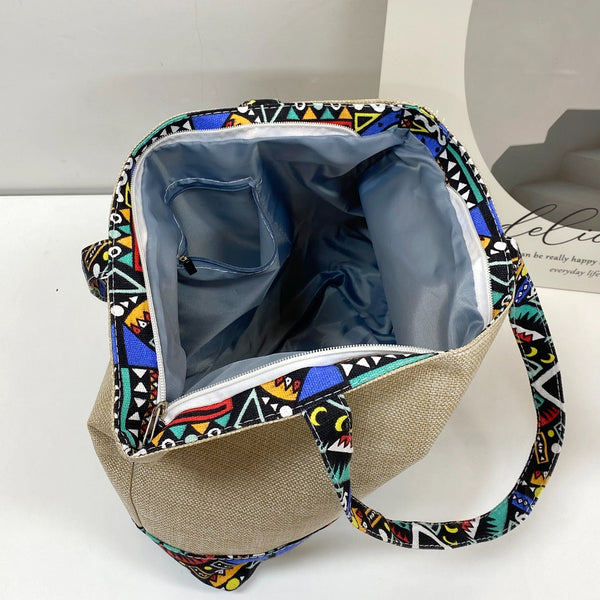 Bohemian Charm Geometric Medium Canvas Tote Bag