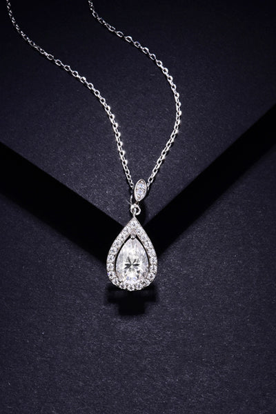 1.5 Carat Moissanite 925 Sterling Silver Teardrop Necklace