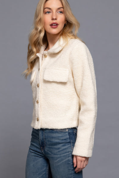 Long Sleeve Teddy Fleece Short Jacket