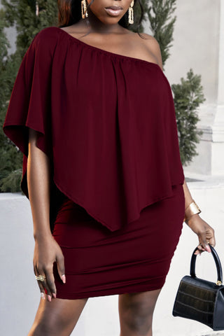 One-Shoulder Half Sleeve Mini Dress