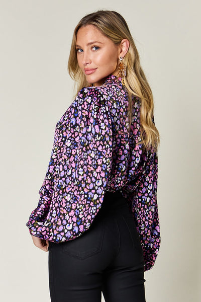 Printed Balloon Sleeve Shirt