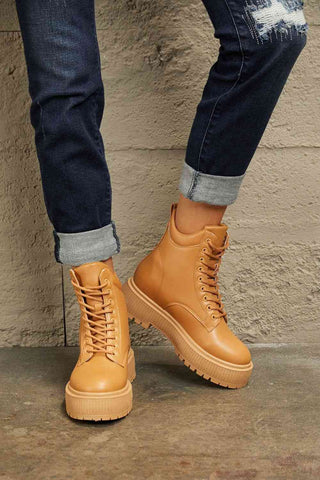 Lace-Up Platform Combat Boots