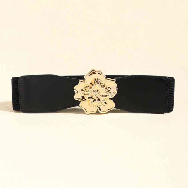 Flower Alloy Buckle Elastic Belt